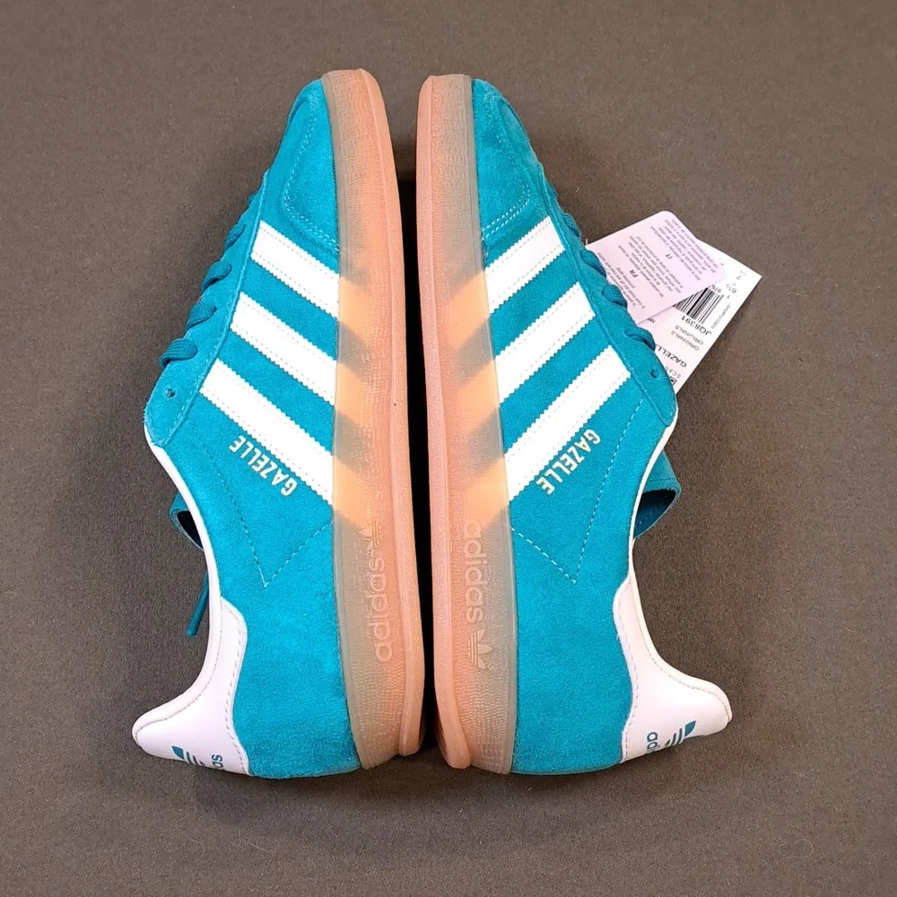 Adidas Gazelle Indoor Sneakers - Color: Teal / White - Size: Men 7 - Picture 7 of 9